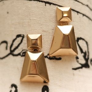 Gold Metal Chunky Dangle Earrings